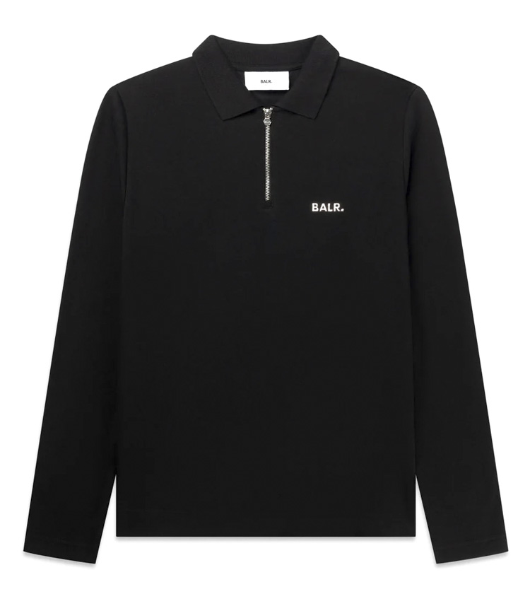 Men's Black Q-Series Longsleeve Polo B1121 1007-BLACK