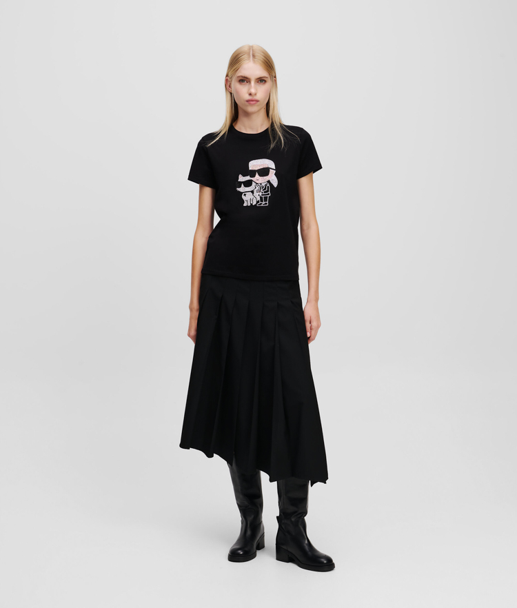 Women's Black Ikon Rs Duo T-shirt Karl Lagerfeld A1W17131-999 BLACK