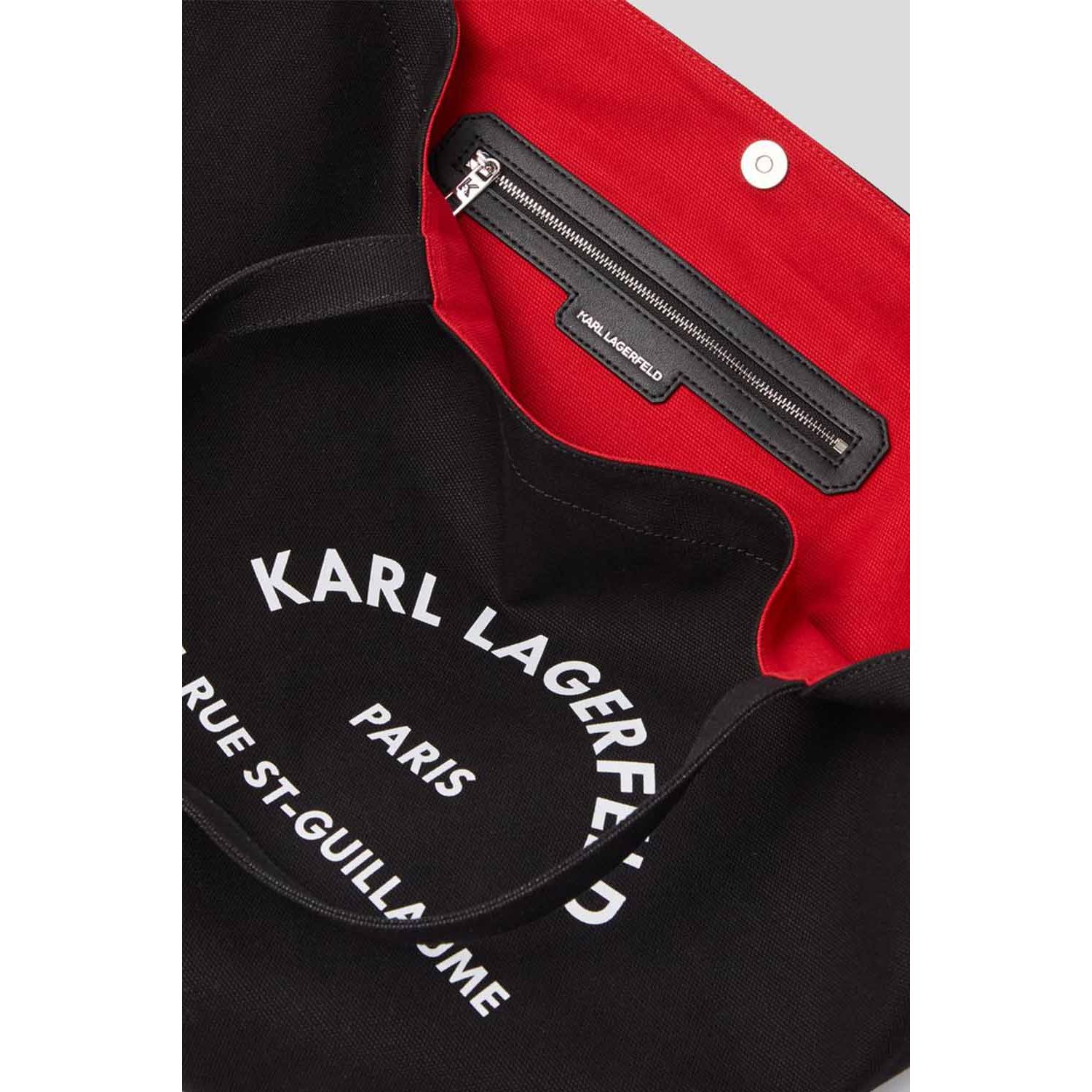 Γυναικεία K/Rue St Guillame Canvas Tote Τσάντα Μαύρη Karl Lagerfeld 201W3138-999 BLACK