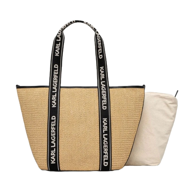 Women's Beige K/Essential Raffia Bag Karl Lagerfeld A1W46074-106 NATURAL