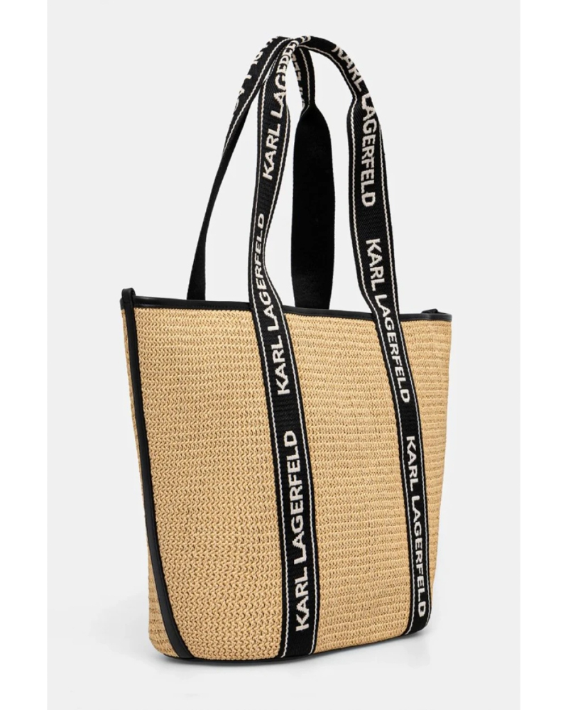 Women's Beige K/Essential Raffia Bag Karl Lagerfeld A1W46074-106 NATURAL