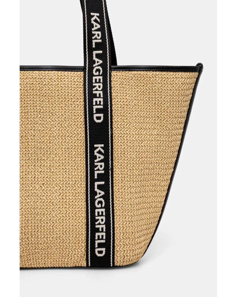 Women's Beige K/Essential Raffia Bag Karl Lagerfeld A1W46074-106 NATURAL