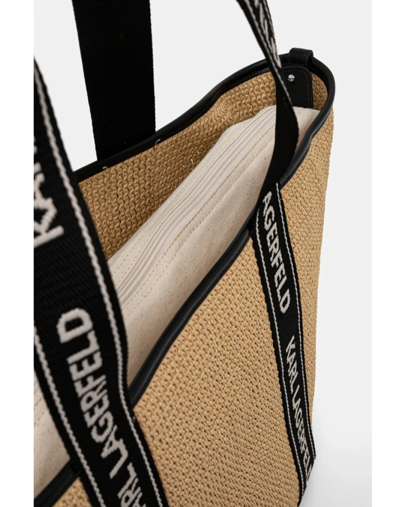 Women's Beige K/Essential Raffia Bag Karl Lagerfeld A1W46074-106 NATURAL