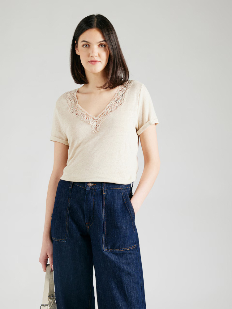 Γυναικείο Λινό C_Elaria T-Shirt Μπεζ Boss 50540626-287