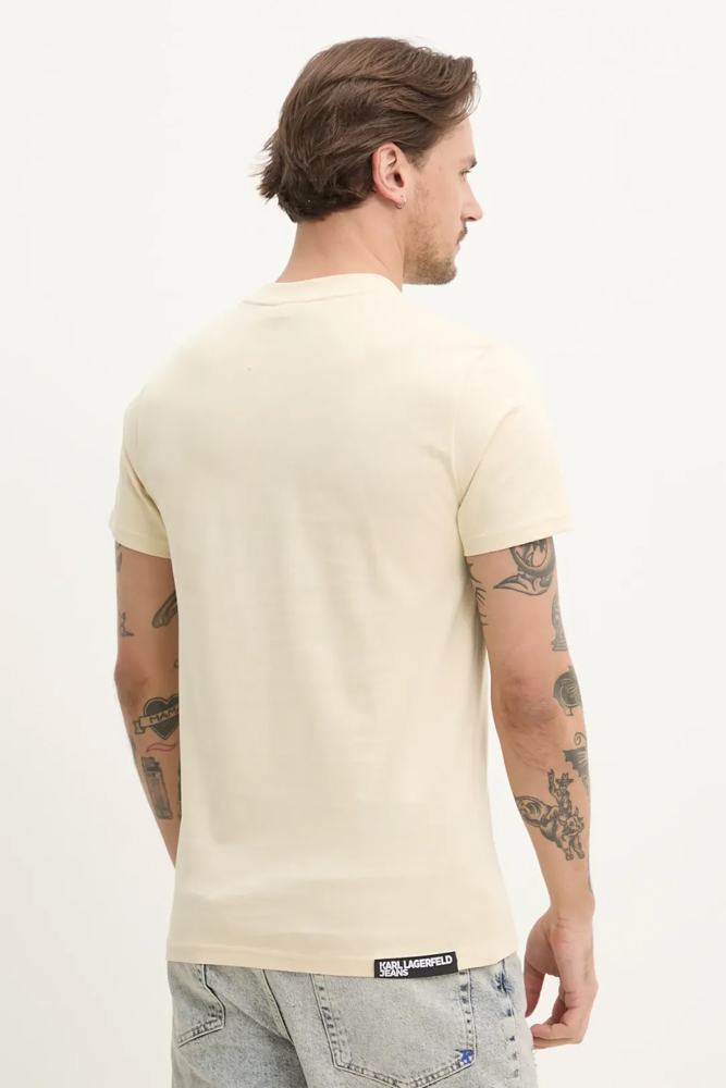 Men's Beige KLJ SLIM SS TEE Karl Lagerfeld Jeans A1M17003-1ON WOOD