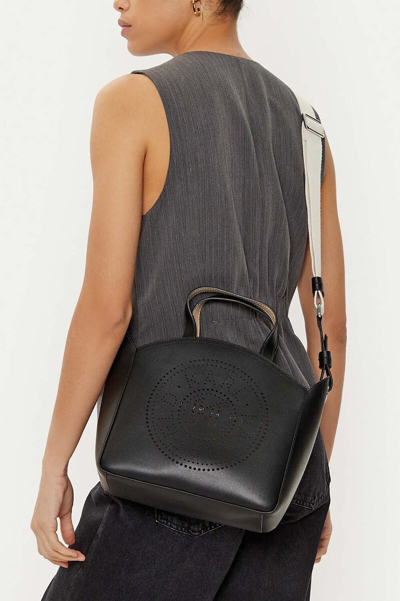 Γυναικεία Δερμάτινη K/Circle Tote Τσάντα Μαύρη Karl Lagerfeld A1W30058-999 Black