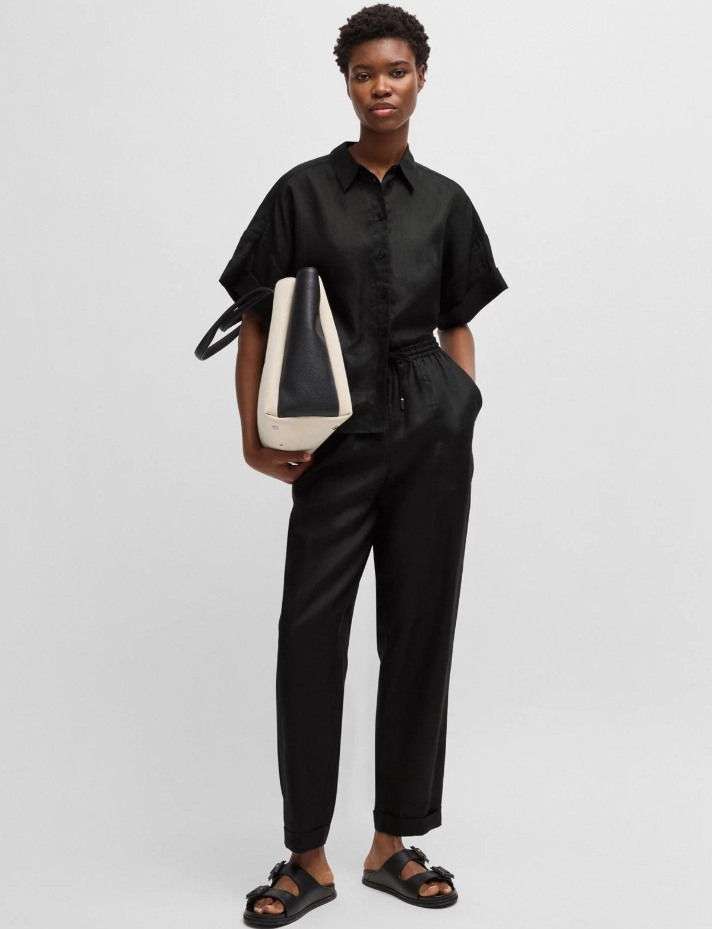 Γυναικείο C_Bisenas Πουκάμισο Μαύρο Boss 50537918-001