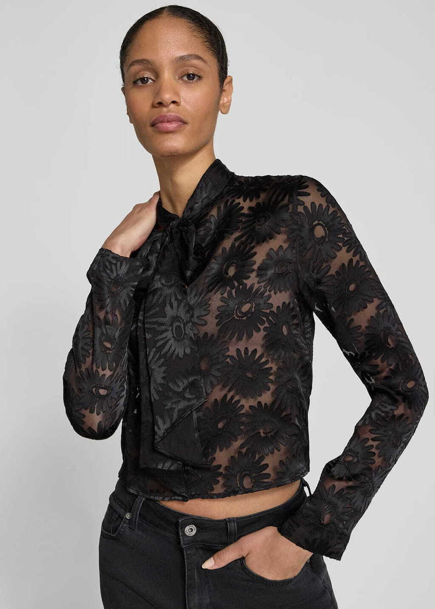 Women's Black Eurydyke Tailored Blouse Hugo 50538812-962