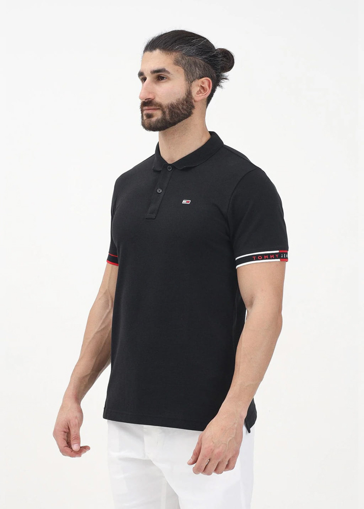 Ανδρικό Polo Μαύρο Tommy Jeans DM0DM21306-BDS