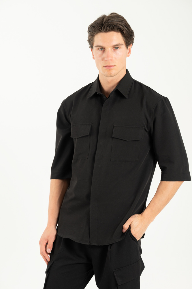 Ανδρικό Overshirt Μαύρο Vittorio BELLAGIOO-BLACK