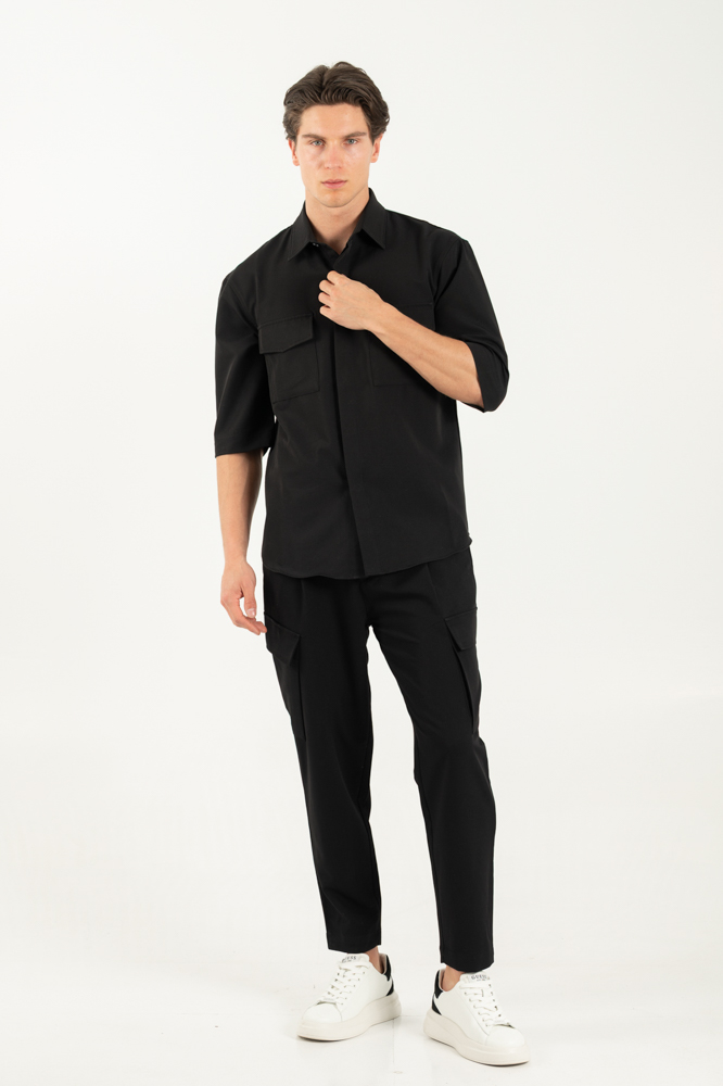 Ανδρικό Overshirt Μαύρο Vittorio BELLAGIOO-BLACK