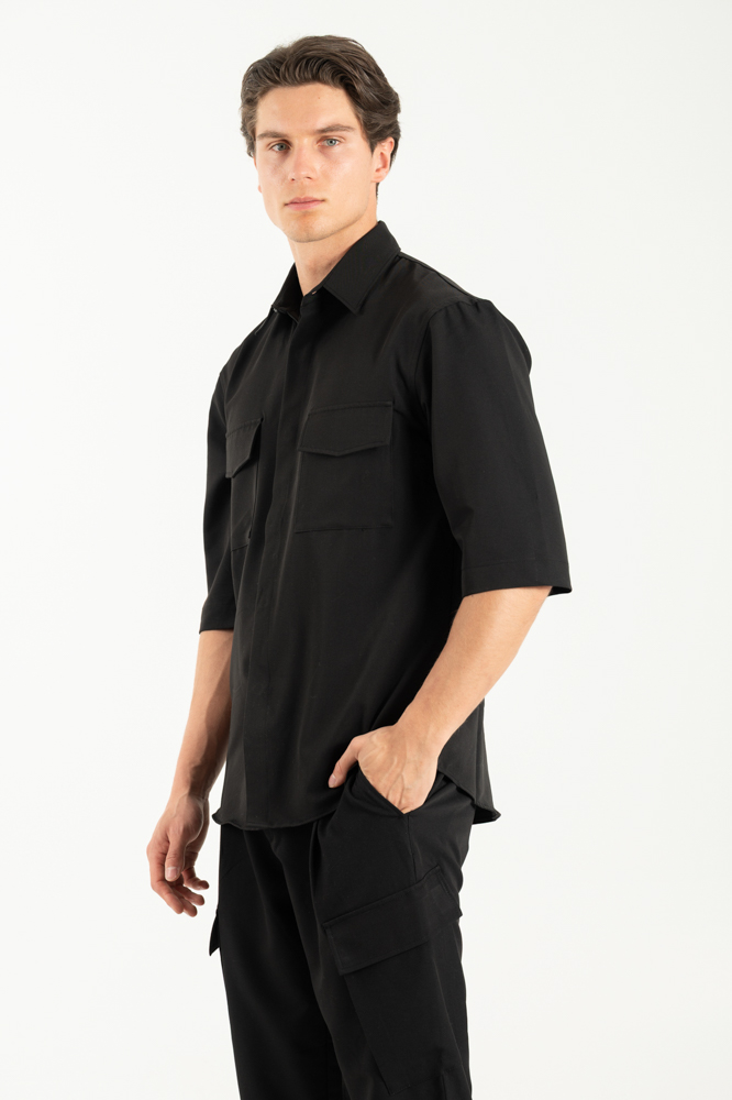 Ανδρικό Overshirt Μαύρο Vittorio BELLAGIOO-BLACK