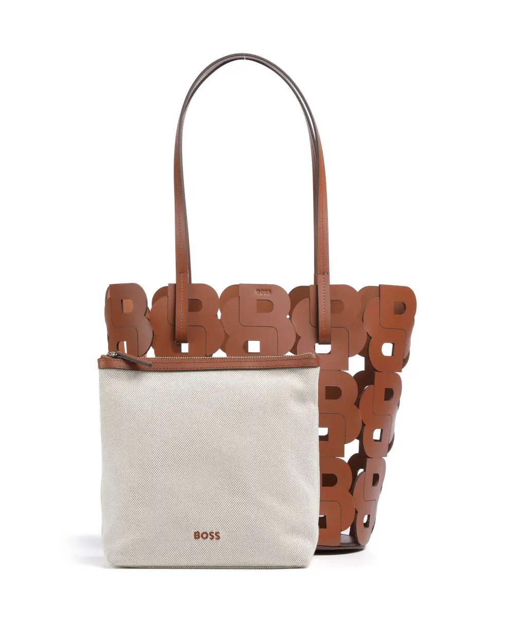 Γυναικεία Δερμάτινη Lindah Tote Τσάντα Καφέ Boss 50541981-216