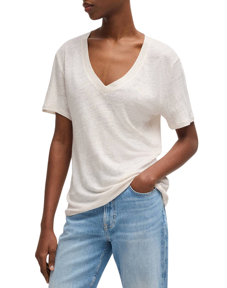 Γυναικείο Λινό C_Ela_1 T-Shirt Λευκό Boss 50538645-118