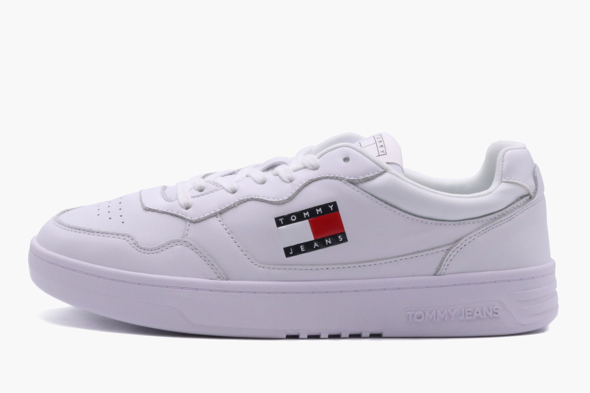 Men's White Cupsole Leather Essentials Sneakers Tommy Jeans EM0EM01443-YBR