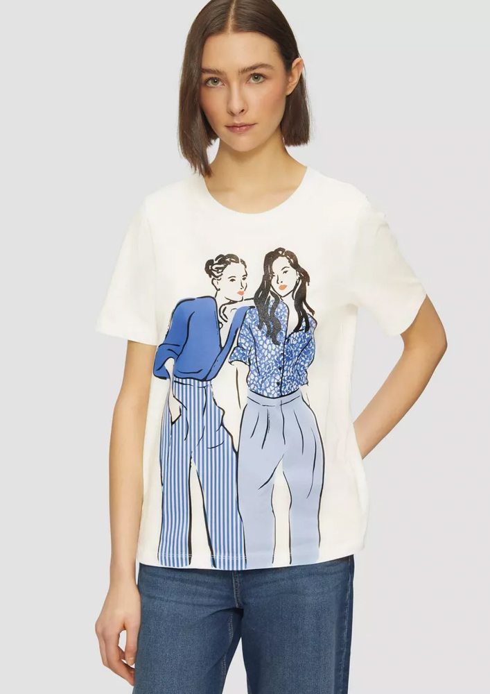 Women's Cream T-shirt S.Oliver 2164099-02E0