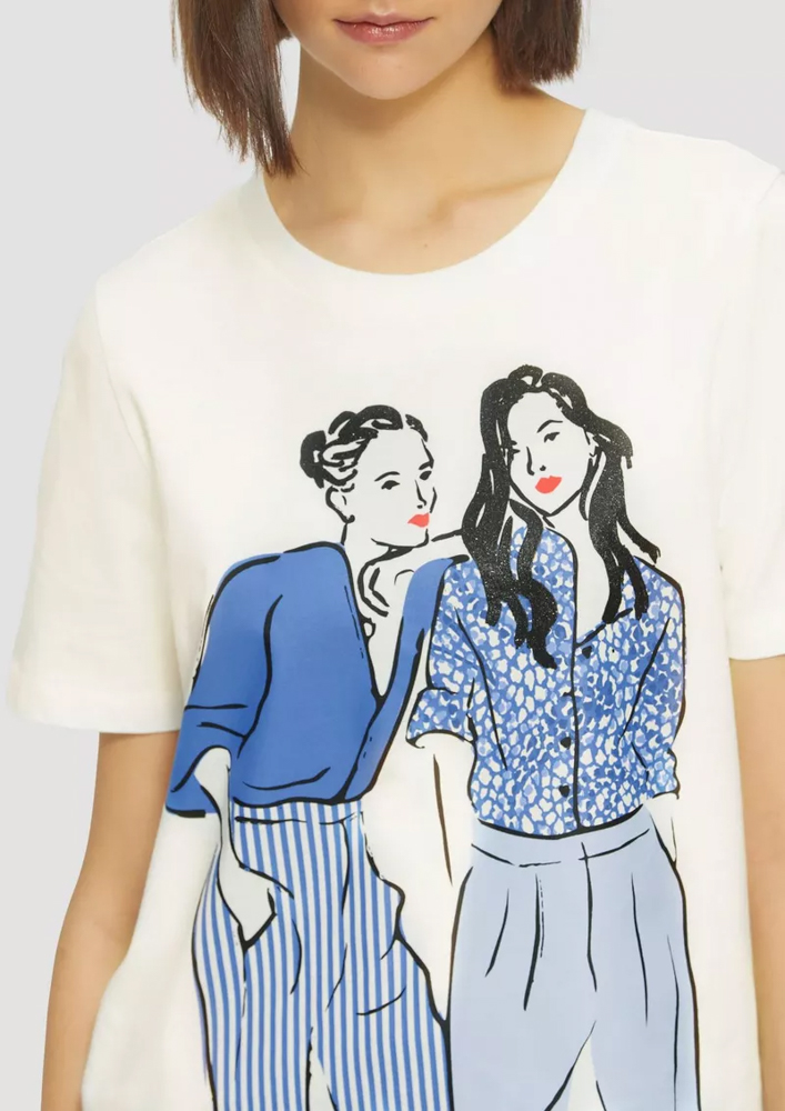 Women's Cream T-shirt S.Oliver 2164099-02E0