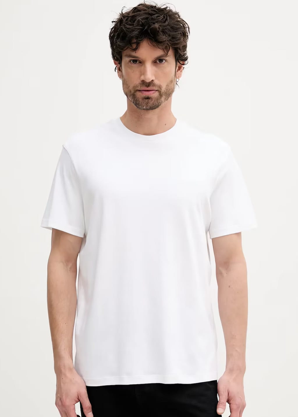 Men's White Ss Supima Chest Emb Crewneck Tee Calvin Klein LV04LB275G-YAF