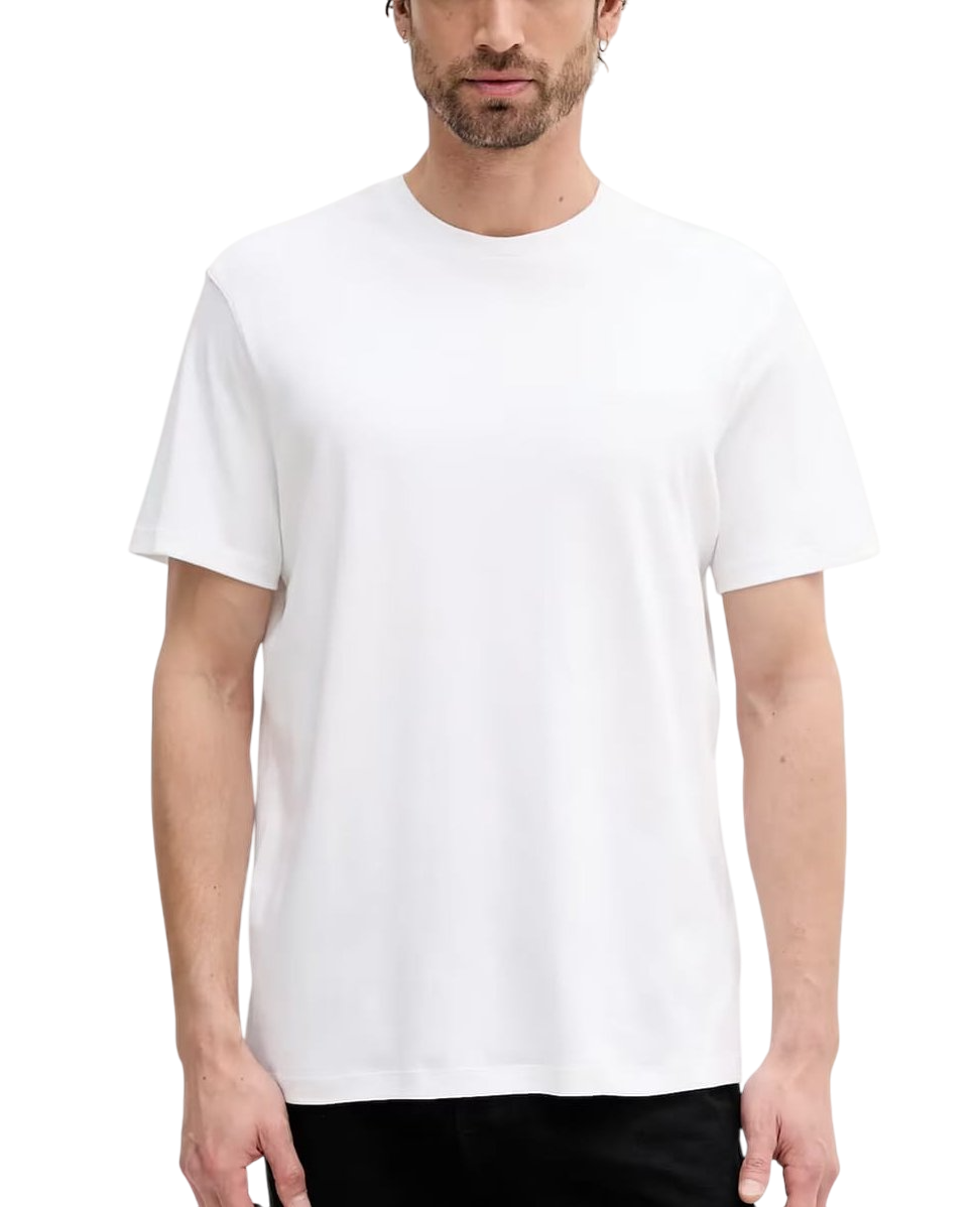 Men's White Ss Supima Chest Emb Crewneck Tee Calvin Klein LV04LB275G-YAF