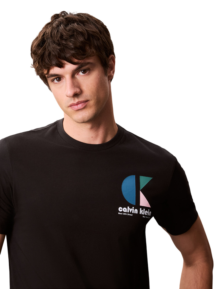 Men's Black Ss 30s Eu CK Bh Logo Graphic Tee Calvin Klein LV04RC843G-UB1