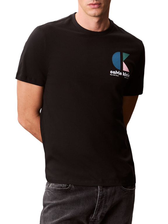 Men's Black Ss 30s Eu CK Bh Logo Graphic Tee Calvin Klein LV04RC843G-UB1
