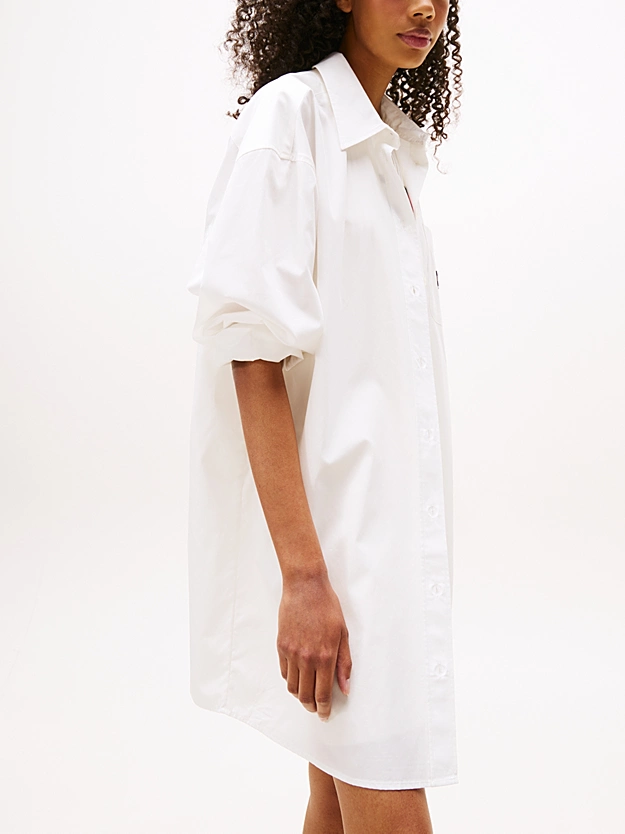 Women's White Tjw Ovs Mini Shirt Dress Ext Tommy Jeans DW0DW21122-YBL