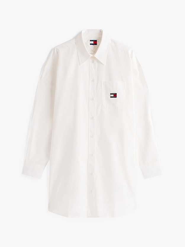 Women's White Tjw Ovs Mini Shirt Dress Ext Tommy Jeans DW0DW21122-YBL