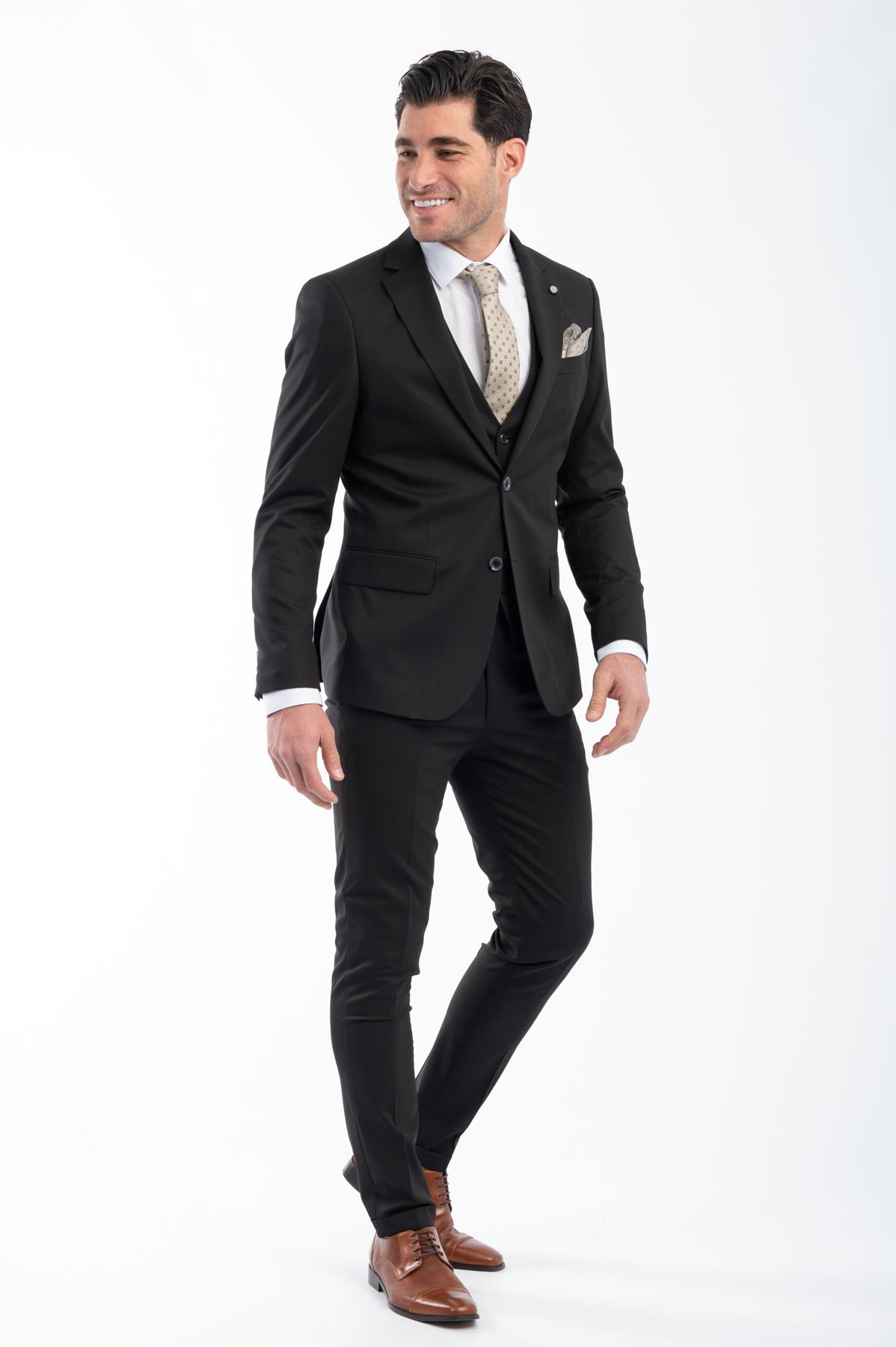 Ανδρικό Κοστούμι Μαύρο Vittorio 25ROSSI-BLACK