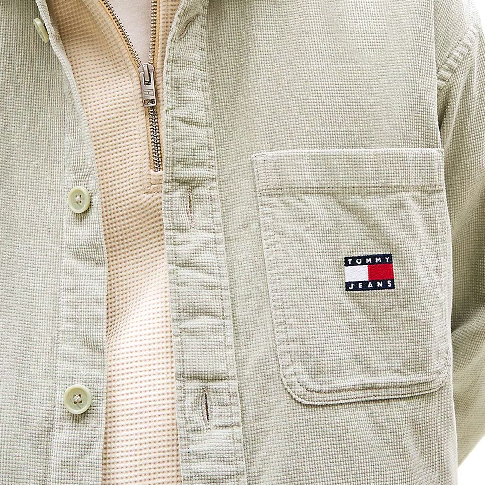 Men's Olive Green Tjm Brick Cord Overshirt Ext Tommy Jeans DM0DM21698-M1C