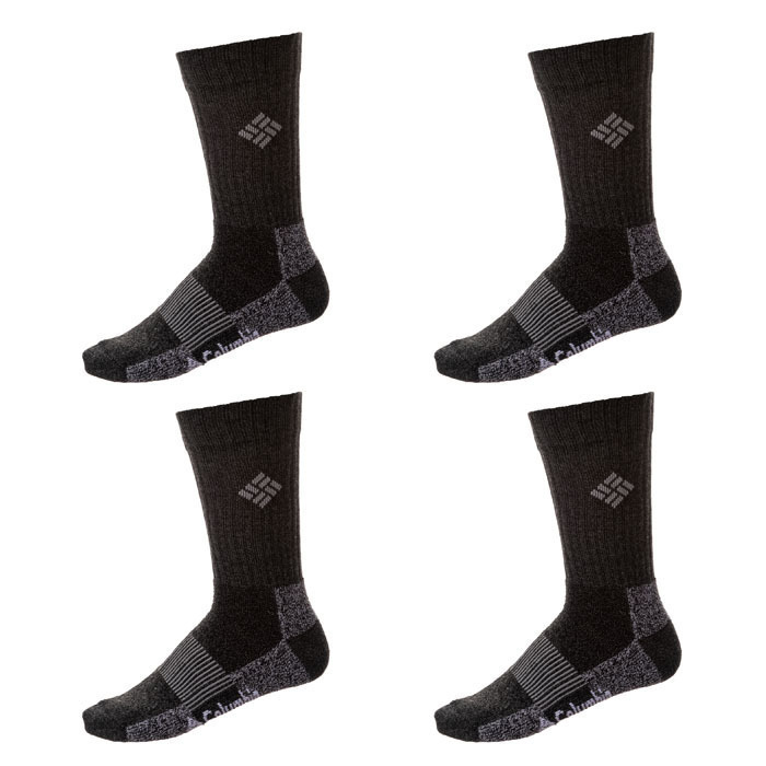 Unisex Black Moisture Control Basic Crew 4PP Socks Columbia C1179B-BLACK