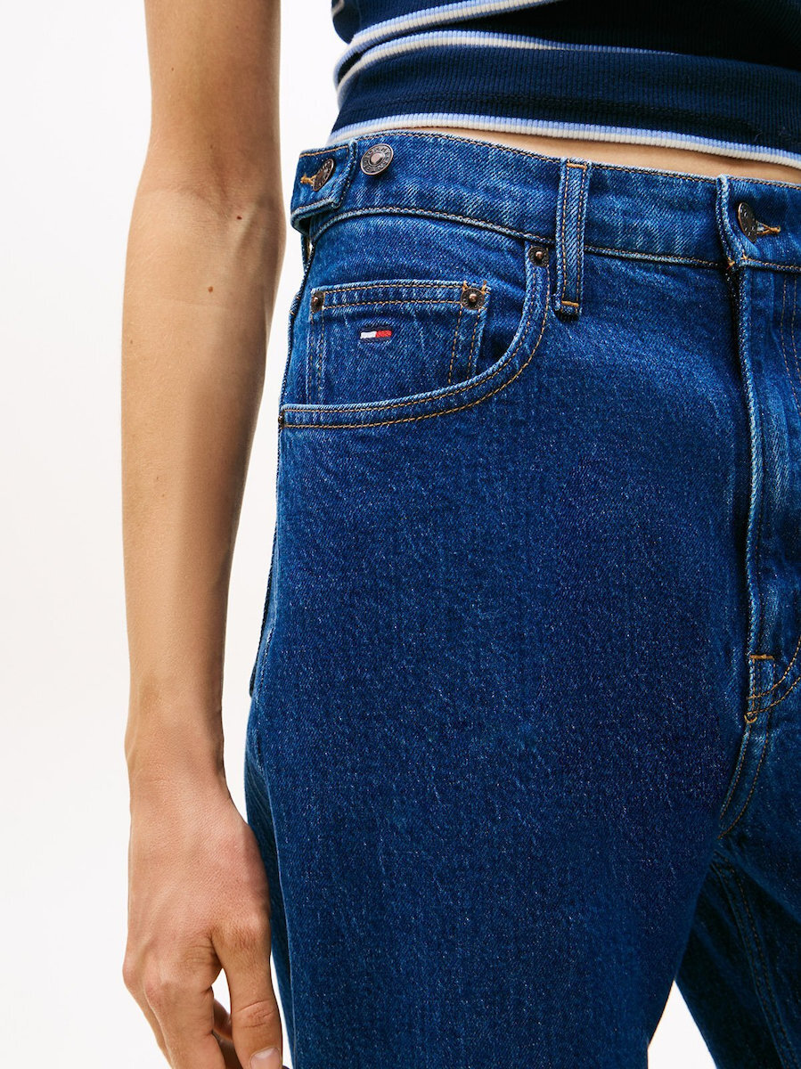 Women's Blue Mom Jean Uh Tpr Tab Ai4159 Tommy Jeans DW0DW21954-1BK