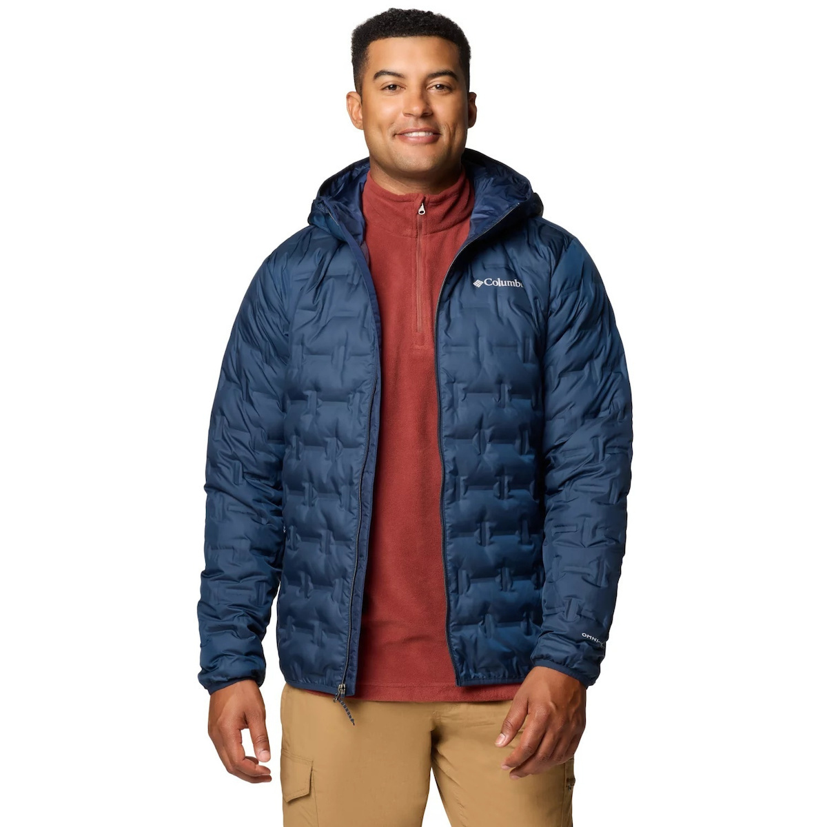 Men's Blue Delta Ridge II Down Hooded Jacket Columbia 2086222-464
