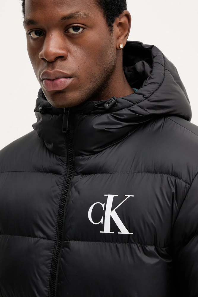 Men's Black Ls Nylon Monogram Puffer Jkt Calvin Klein LV04RD528G-UB1