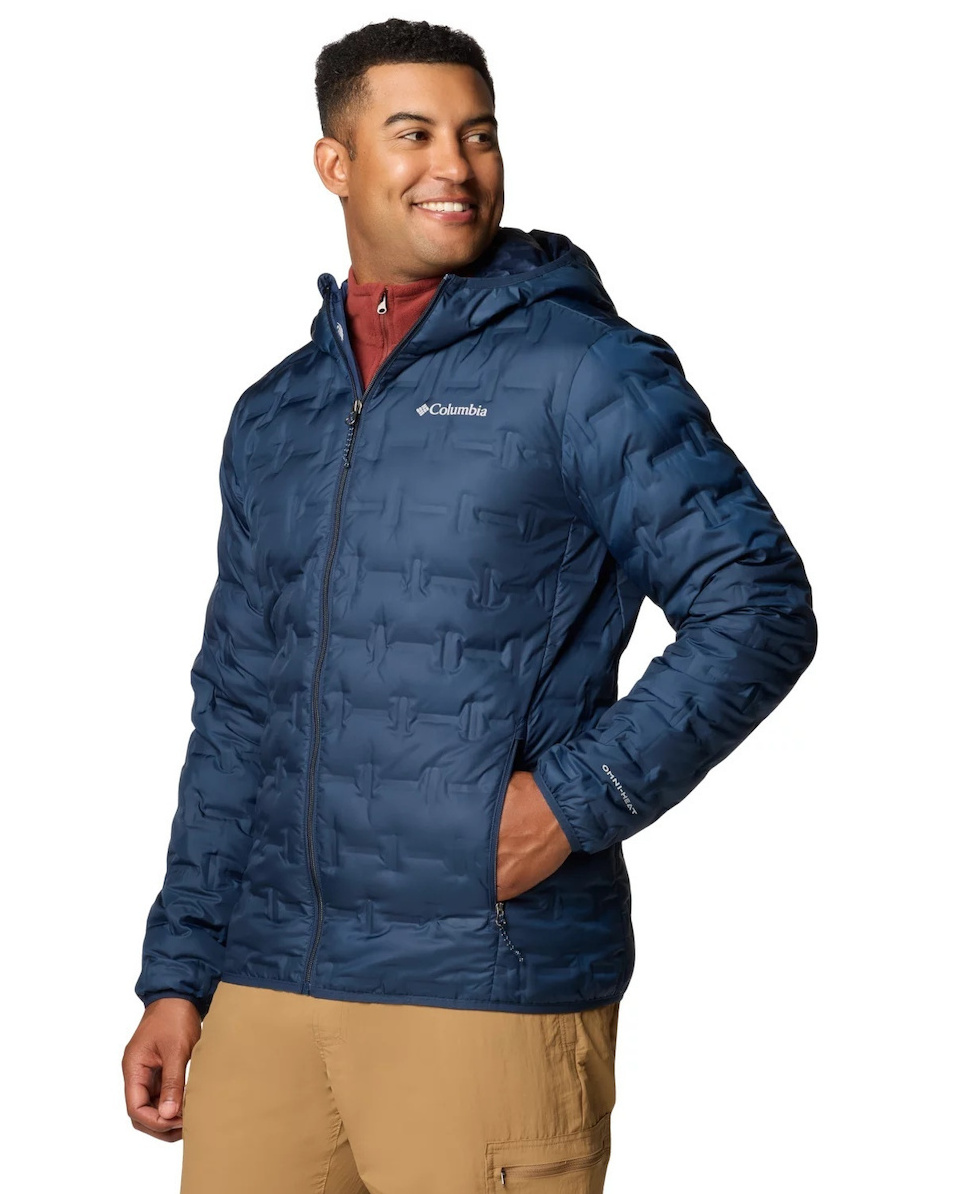 Men's Blue Delta Ridge II Down Hooded Jacket Columbia 2086222-464