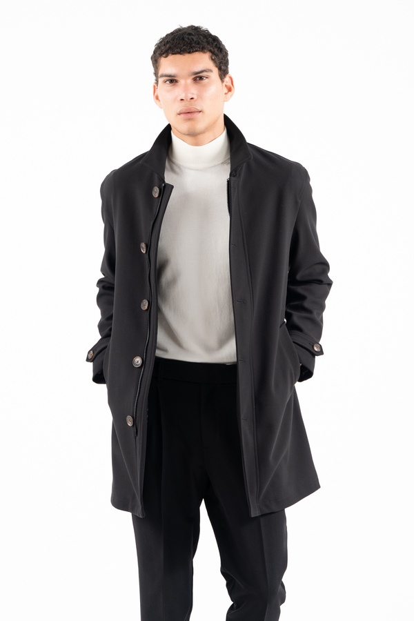 Men's Black Coat Vittorio NOVAR-BLACK