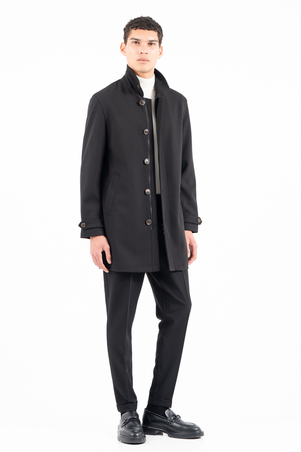 Men's Black Coat Vittorio NOVAR-BLACK