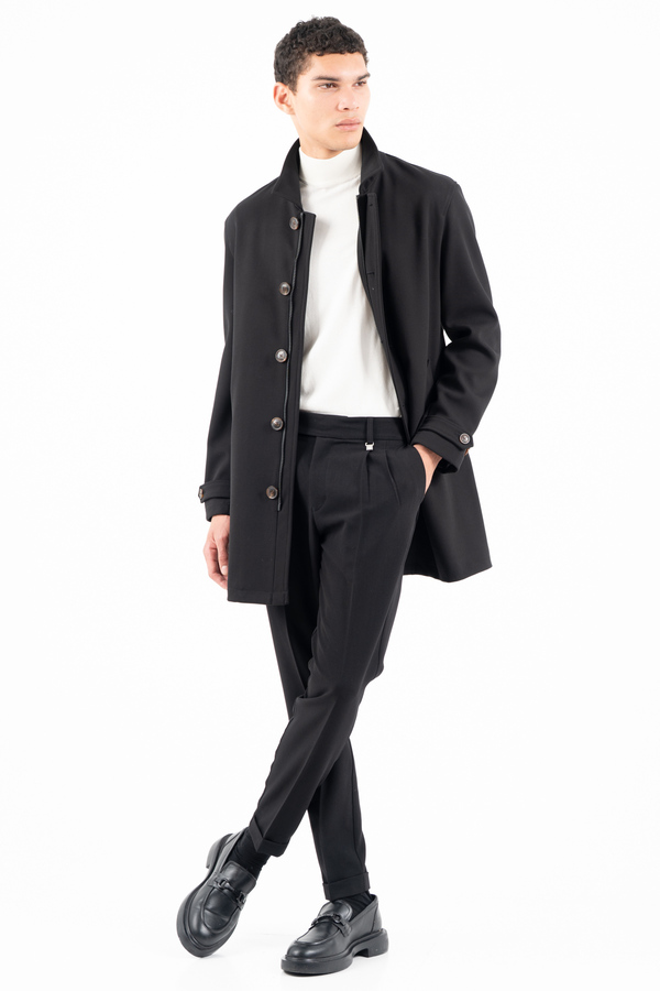 Men's Black Coat Vittorio NOVAR-BLACK