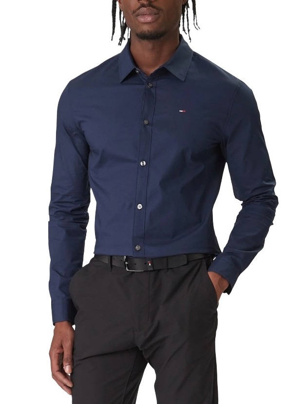 Men's Navy Blue Tjm Original Stretch Shirt Tommy Jeans DM0DM04405-002