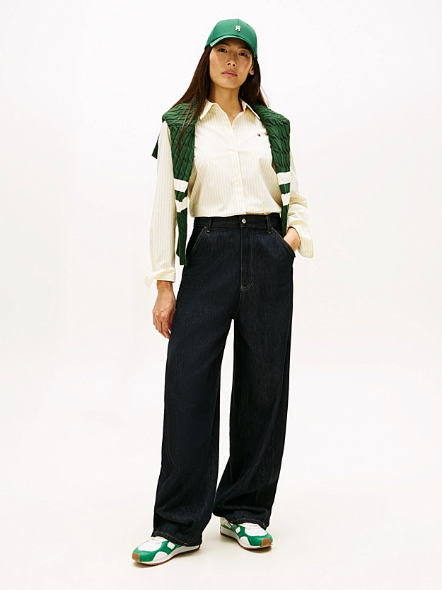 Women's Yellow Ess Poplin Regular Shirt Tommy Hilfiger WW0WW47169-0FS