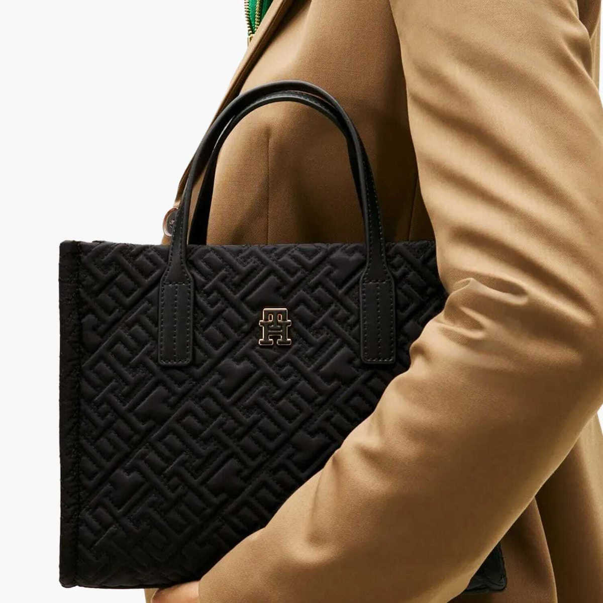 Women's Black TH City Mini Tote Mono Nylon Tommy Hilfiger AW0AW18162-BDS