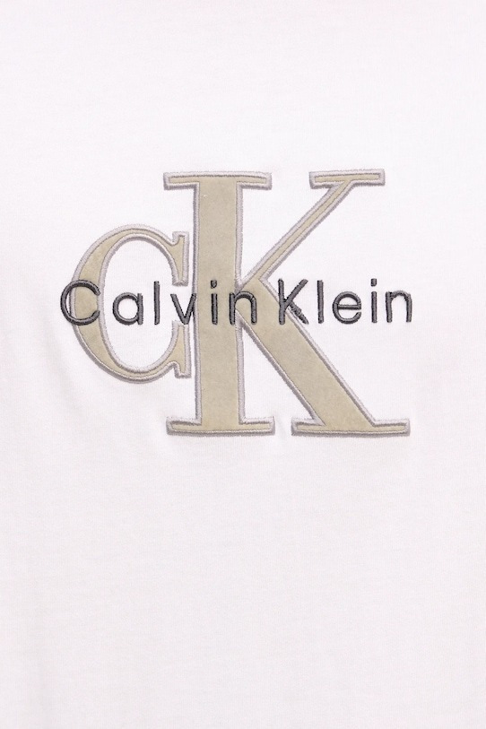 Men's White Ss 16s Tricolor Monologo Graphic T-shirt Calvin Klein LV04RE815G-YAF