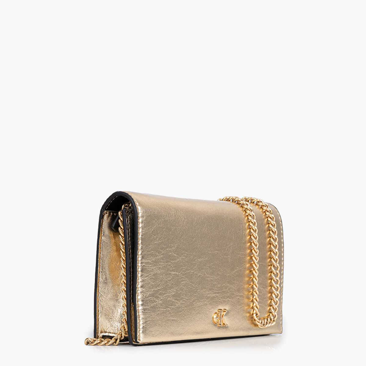 Women's Silver CK Metallic Wallet on Chain Calvin Klein LV04F3320G-3JG