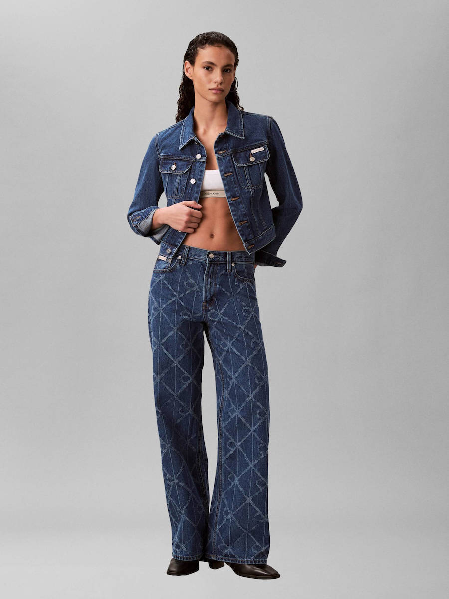 Women's Cropped 90s Denim Jacket Indigo Calvin Klein LV047E629G-MZK