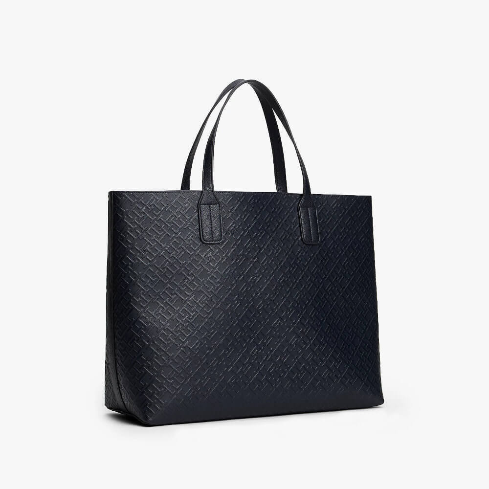 Women's Navy Blue TH Icon Satchel Mono Bag Tommy Hilfiger AW0AW18123-DW6