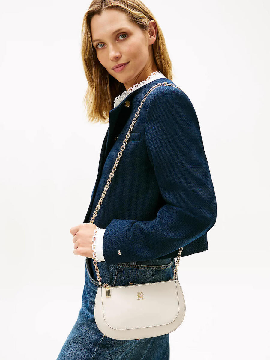 Women's Cream TH Glam Conv Med Crossover Bag Tommy Hilfiger AW0AW18143-AEO