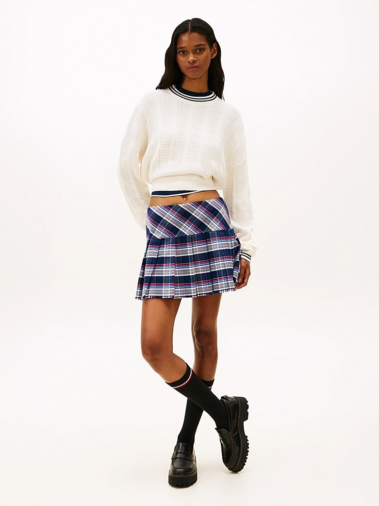 Women's Off White Tjw Boxy Flag Cable Sweater Tommy Jeans DW0DW22025-YBH