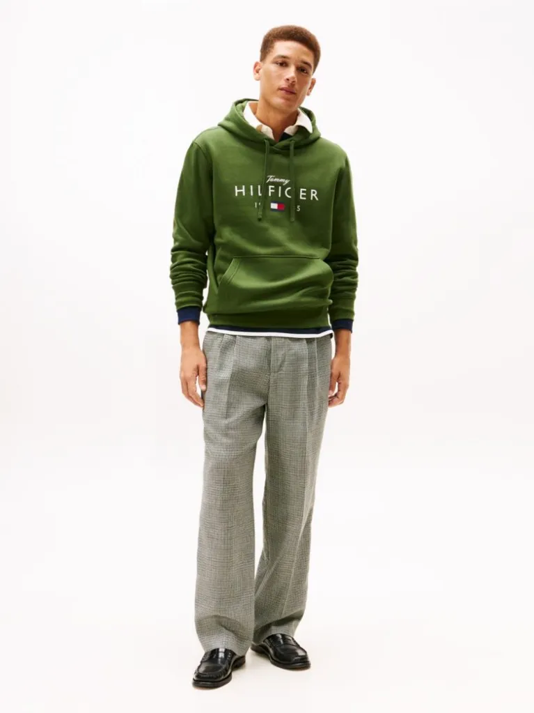 Men's Green Brand Love Big Hilfiger Hoodie Tommy Hilfiger MW0MW41427-L01