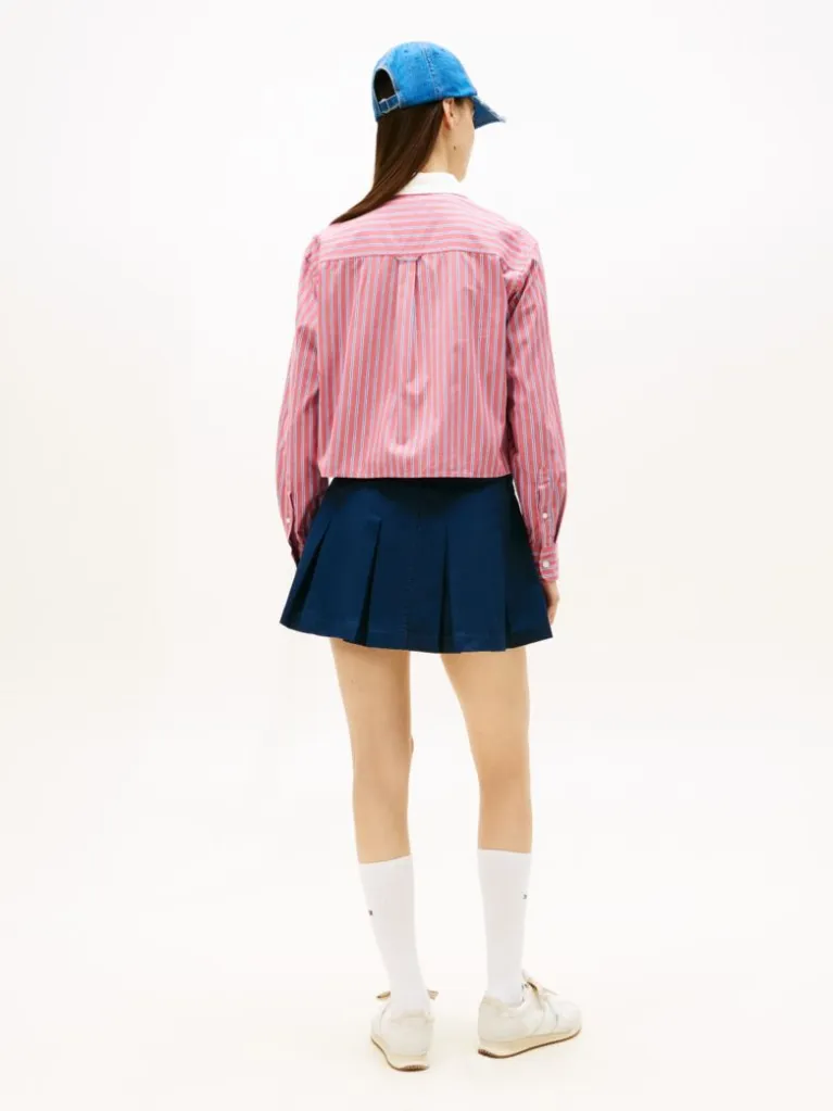 Γυναικείο Ριγέ Πουκάμισο Ροζ Tommy Jeans DW0DW22078-0E3