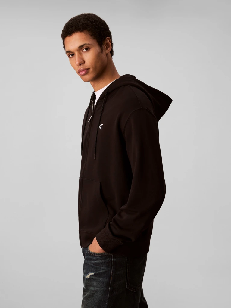 Men's Black Ls Eu 350Terry Monogram Fz Hoodie Calvin Klein LV04RD240G-UB1