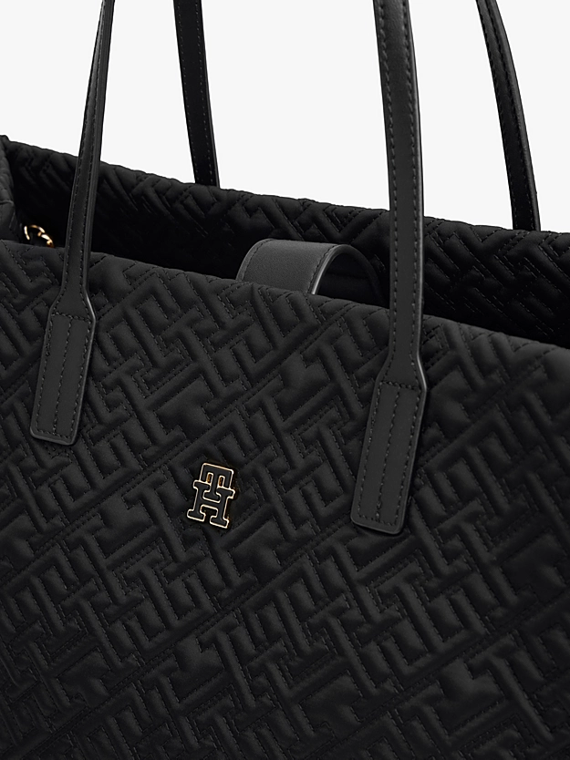 Women's Black TH City Tote Mono Nylon Bag Tommy Hilfiger AW0AW18163-BDS
